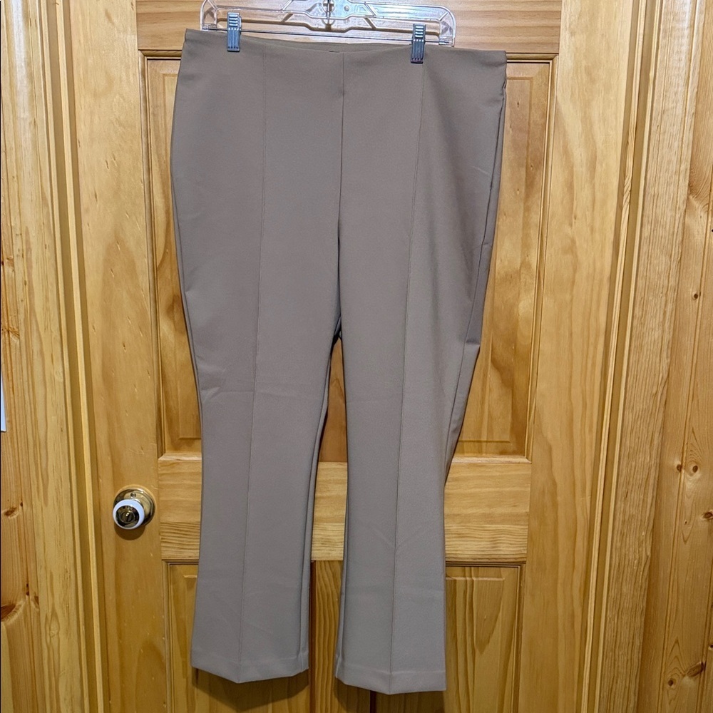 Rachel Zoe Camel Tan Hi-Rise, Kick Flare Trousers Pants, Size 14. NWT